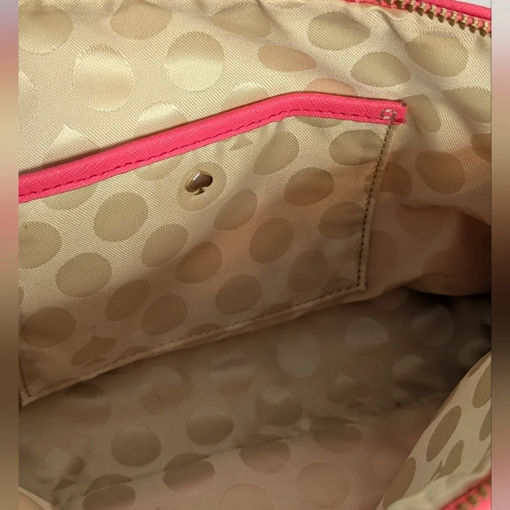 Kate Spade Cedar Street Mandy Coral Perforated Cut Out Flower Crossbody Bag EUC